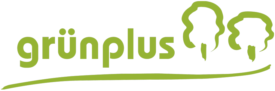 Grünplus Garten- und Landschaftsbau, Logo 2023, mittelgrün